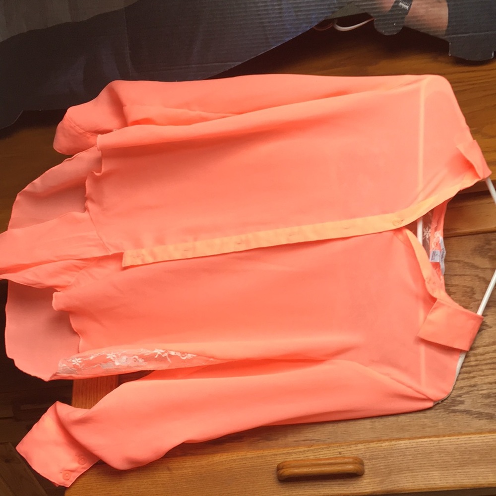 neon pink button up